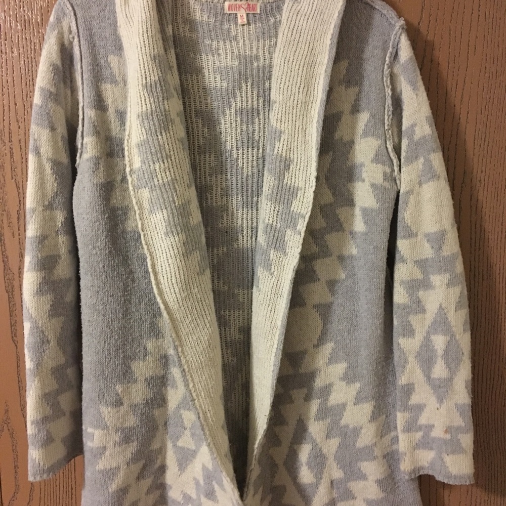 Woven sweater cardigan